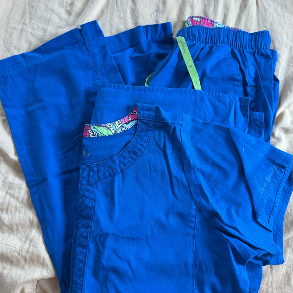 Vera Bradley Blue Scrub Set